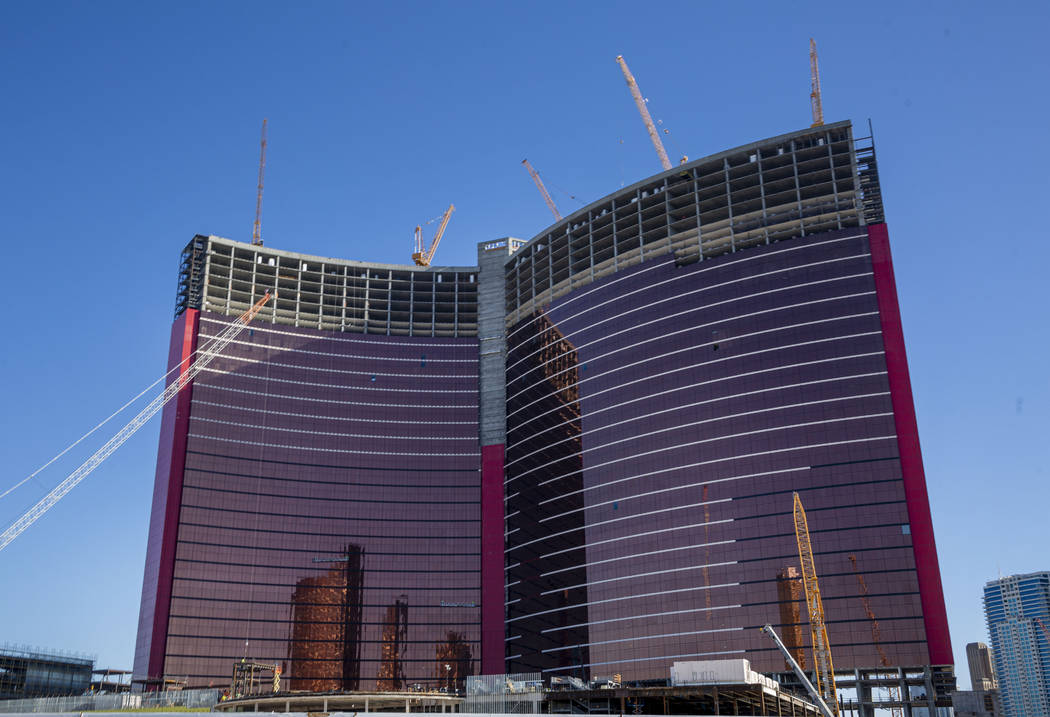 Construction continues on Resorts World Las Vegas on Thursday, Aug. 29, 2019 in Las Vegas. (Eli ...