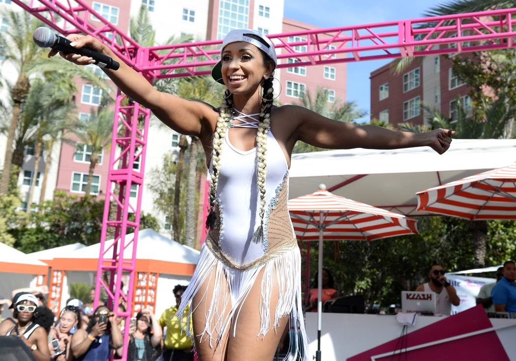 Mya at Go Pool at The Flamingo on Saturday, June 3, 2017, in Las Vegas. (Bryan Steffy)