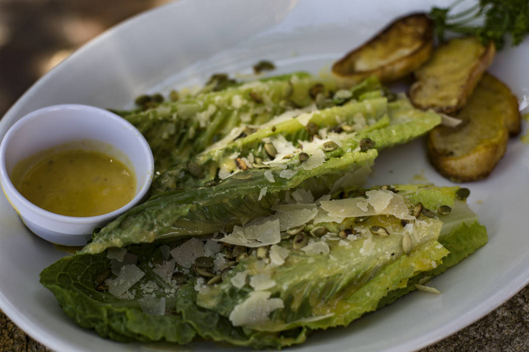 The Tableside Caesar Salad made of romaine lettuce, parmesan and toasted pepitas served at El D ...