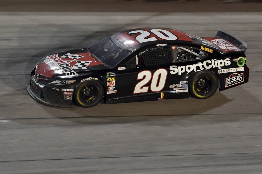 Erik Jones drives into Turn 1 during a NASCAR Cup Series auto race on Sunday, Sept. 1, 2019, at ...