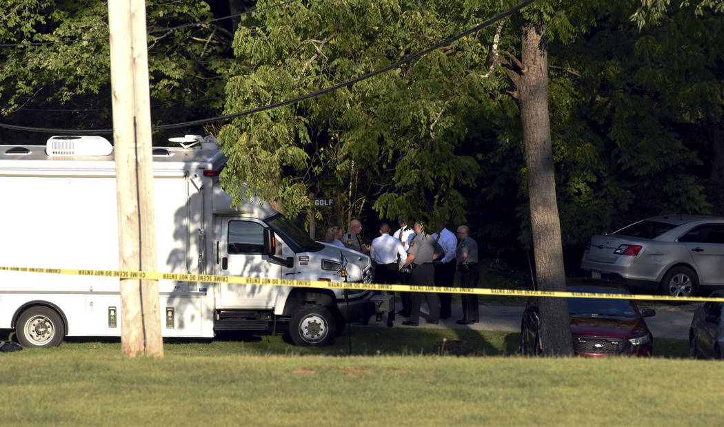 First responders survey the scene where the body of missing toddler Nalani Johnson was found in ...