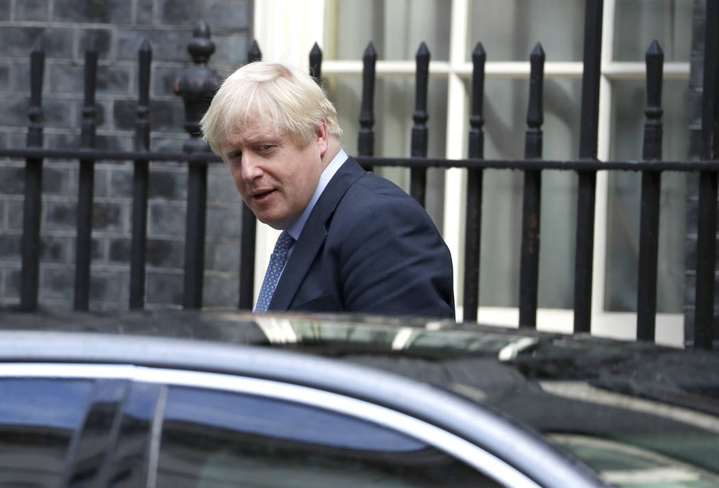 British Prime Minister Boris Johnson leaves Downing Street in London, Wednesday, Sept. 4, 2019. ...