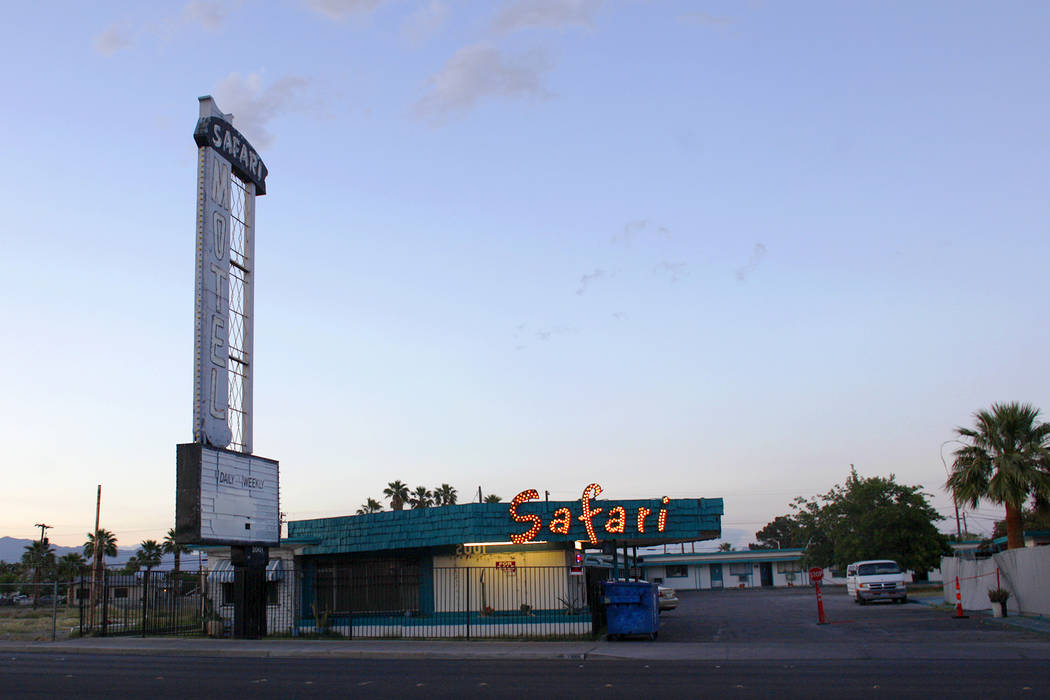 The Safari Motel at 2001 Fremont St., in Las Vegas, April 18, 2017. (Rachel Aston/Las Vegas Re ...