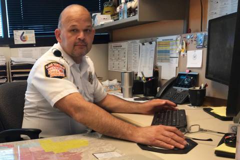 Deputy Fire Marshal Rick Rozier of the Las Vegas Fire Department helped design the new fire pro ...