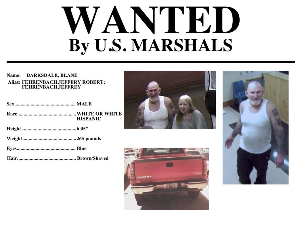 FILE - This undated file image provided by the U.S. Marshals Service shows Blane Barksdale, 56, ...