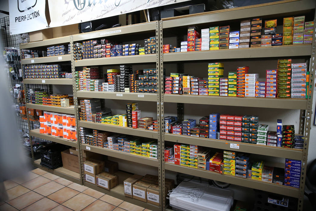 Ammunition at 2nd Amendment Gun Shop in Las Vegas, Wednesday, Sept. 4, 2019. (Erik Verduzco / L ...