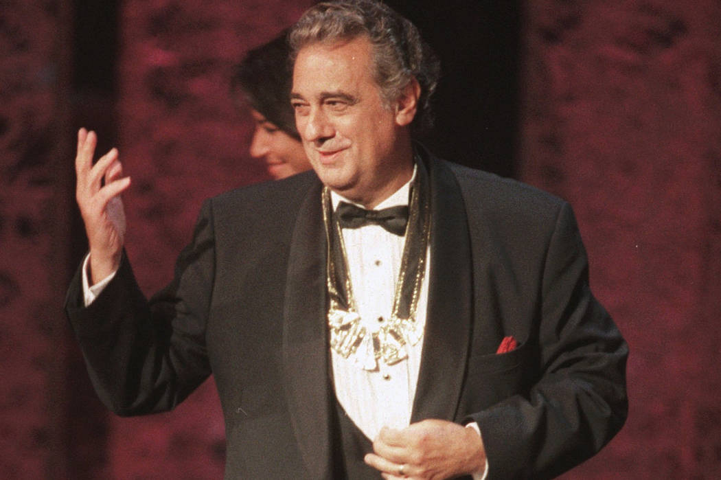 In a Tuesday, Sept. 14, 1999, file photo, Placido Domingo acknowledges the audience after recei ...