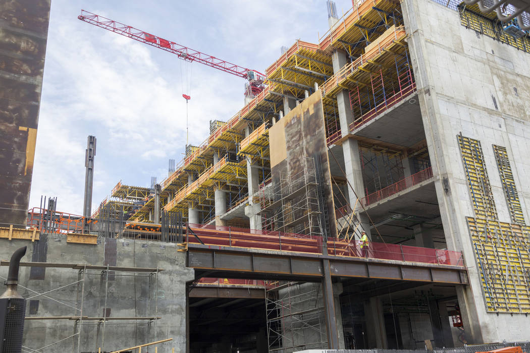 Circa hotel casino construction continues on the western edge of the Fremont Street Experience ...