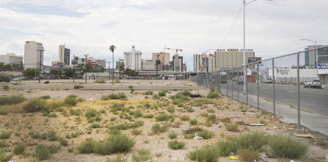 A vacant lot on Bonanza Road and Main Street in Las Vegas on Thursday, Sept. 5, 2019. The site ...