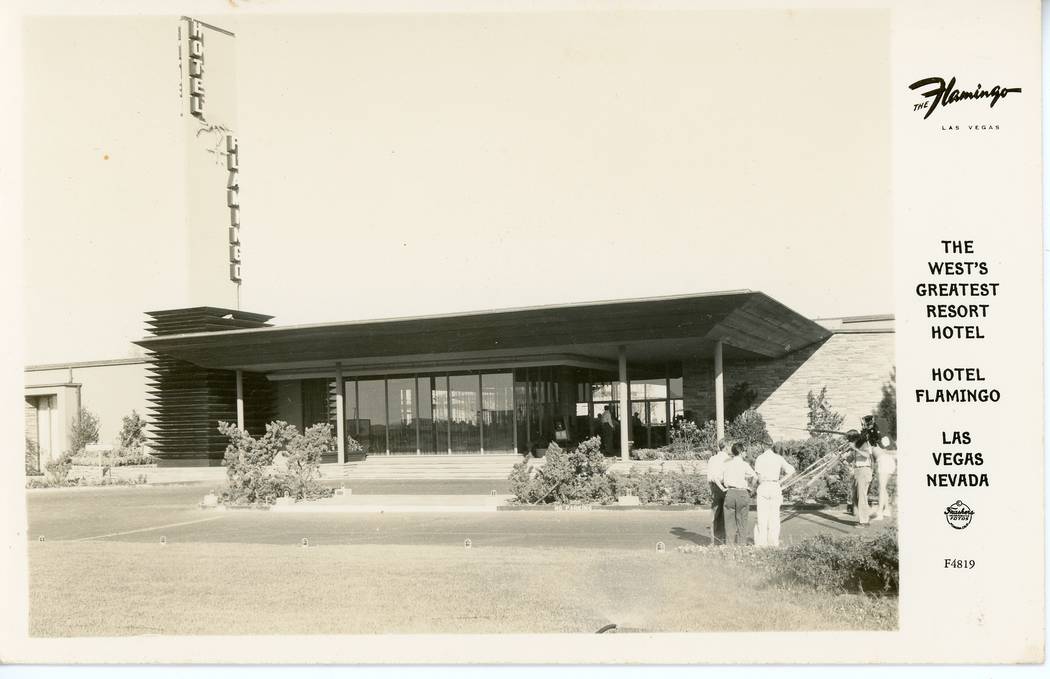 This vertical marquee stood at The Flamingo for only a few months before being redesigned. (Pet ...