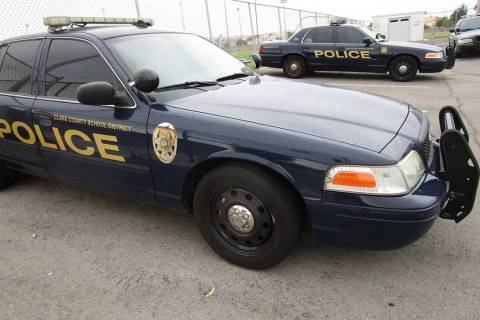Clark County School District police cars. (Las Vegas Review-Journal file)
