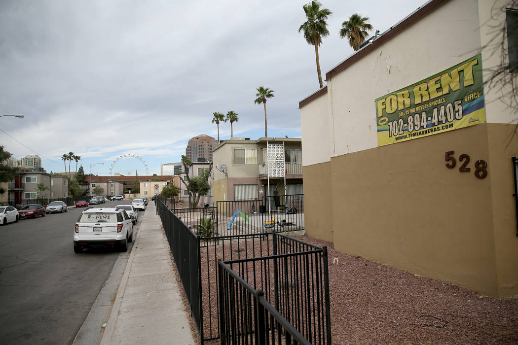 Apartments on Calcaterra Circle in the Palos Verdes neighborhood in Las Vegas Monday, April 15, ...