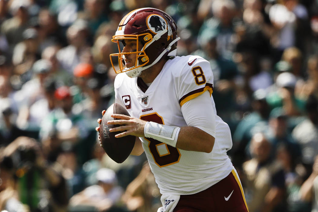 Washington Redskins quarterback Case Keenum in action during an NFL football game against the P ...