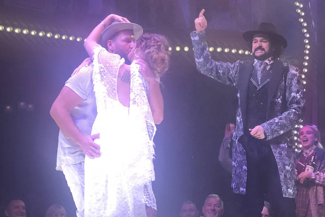 Reverend Peabody of "Atomic Saloon Show" at The Venetian's Grand Canal Shoppes performs a weddi ...