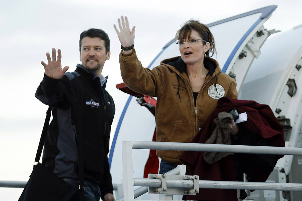 FILE - In this Nov. 4, 2008 file photo, Republican vice presidential candidate Alaska Gov. Sara ...