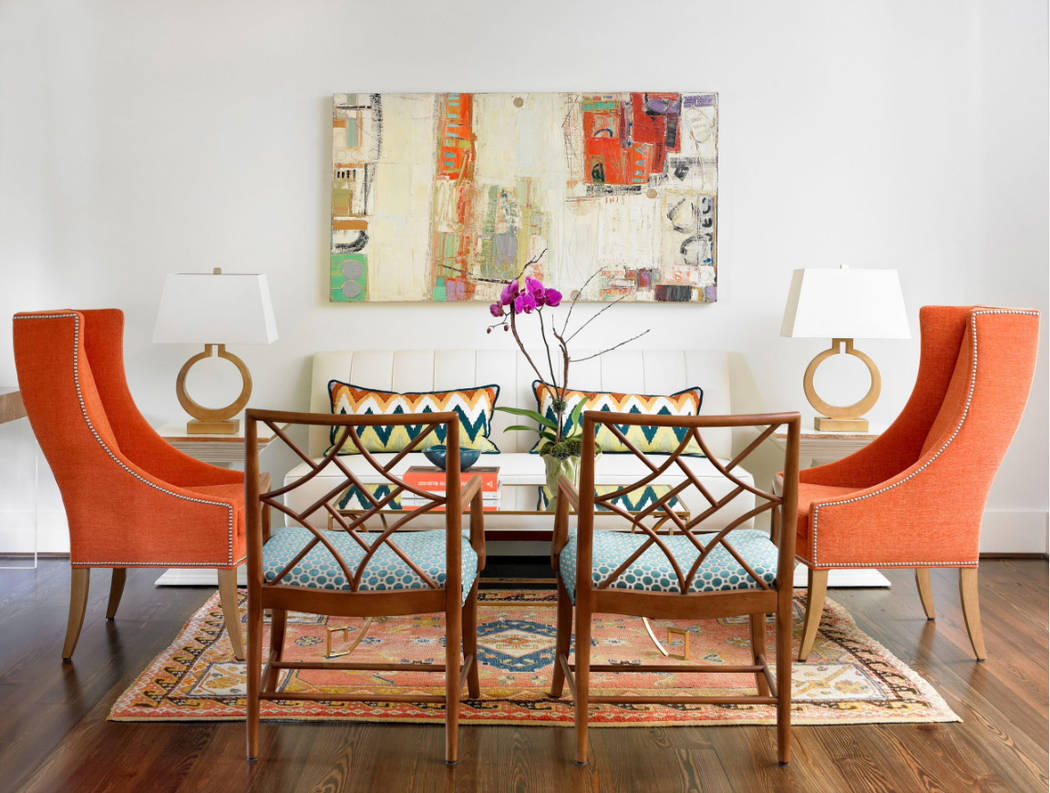 White walls bring out the color of this artwork. (Houzz)