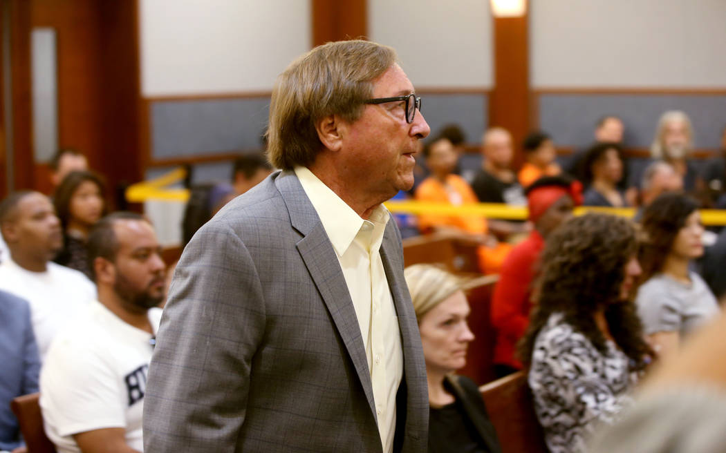 Retired Las Vegas Convention and Visitors Authority CEO Rossi Ralenkotter walks to the front of ...