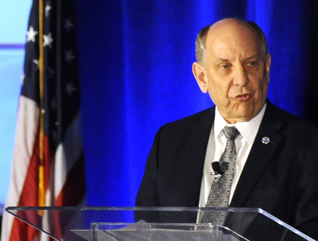 National Weather Service Director Louis Uccellini addresses a meeting of the National Weather A ...