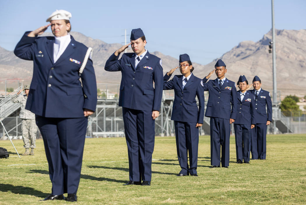 Palo Verde High School's Air Force JROTC students hold their annual rededication ceremony in re ...