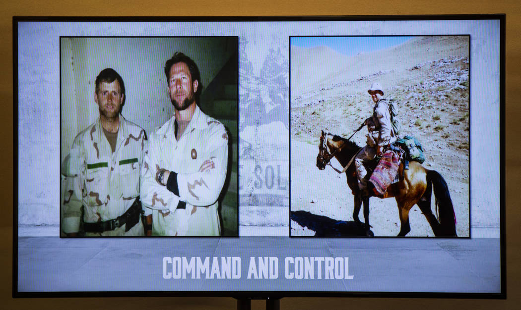An image of Mark Nutsch, commander of "Horse Soldiers" Special Forces unit, left, wit ...