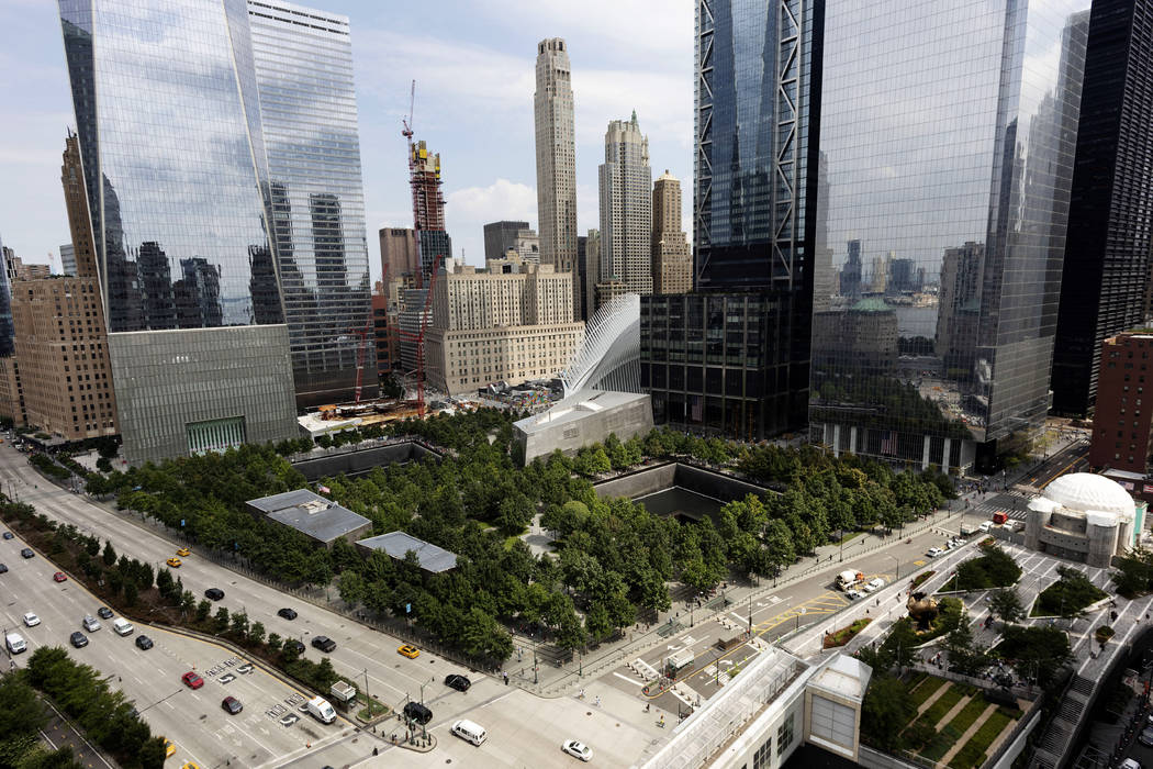 In this Sept. 9, 2019 photo, the World Trade Center is shown in New York. Wednesday, Sept. 11, ...