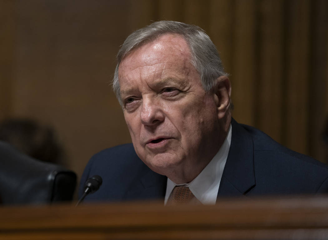 Sen. Dick Durbin, D-Ill., questions White House lawyer Steven Menashi, President Donald Trump's ...