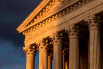 FILE - In this Oct. 10, 2017, file photo, the Supreme Court in Washington is seen at sunset. Th ...