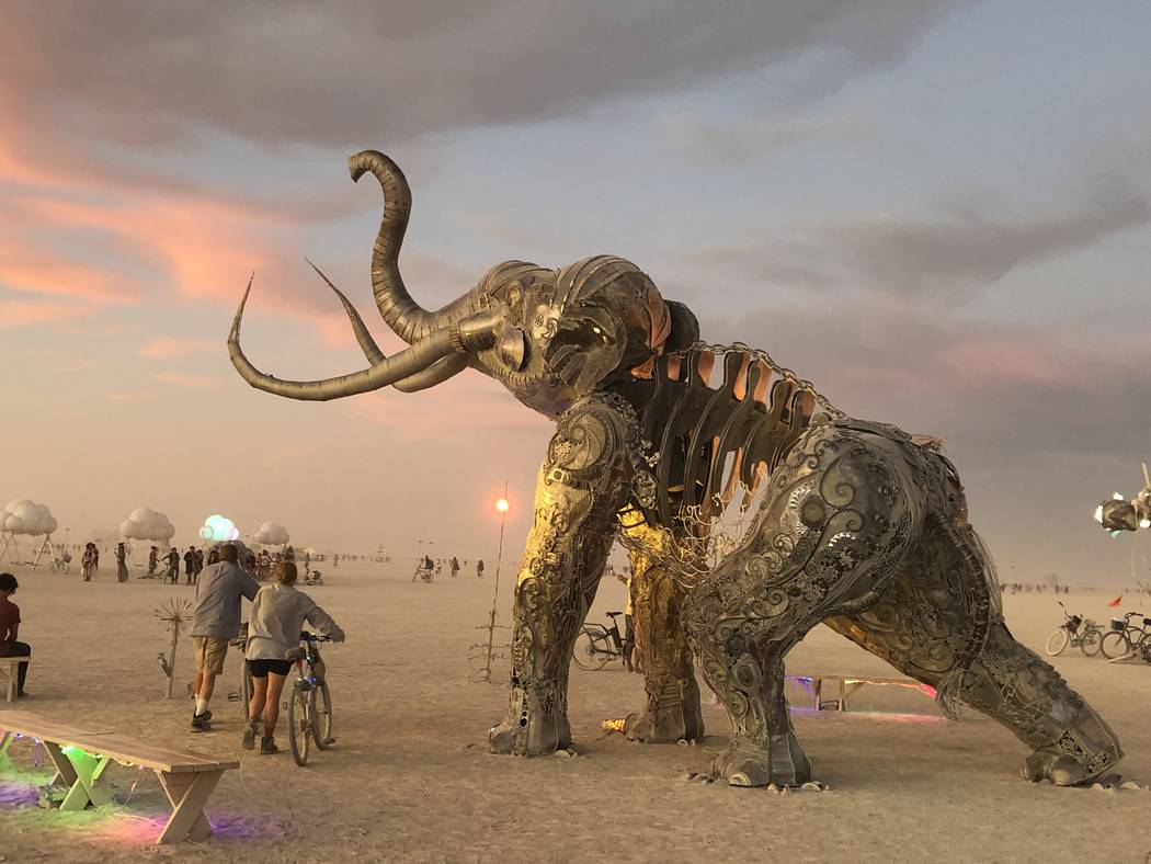 Tahoe Mack's "Monumental Mammoth" will eventually be permanently installed at Tule Springs. (Da ...