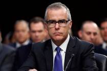 In a June 7, 2017, file photo, then-acting FBI Director Andrew McCabe appears before a Senate I ...