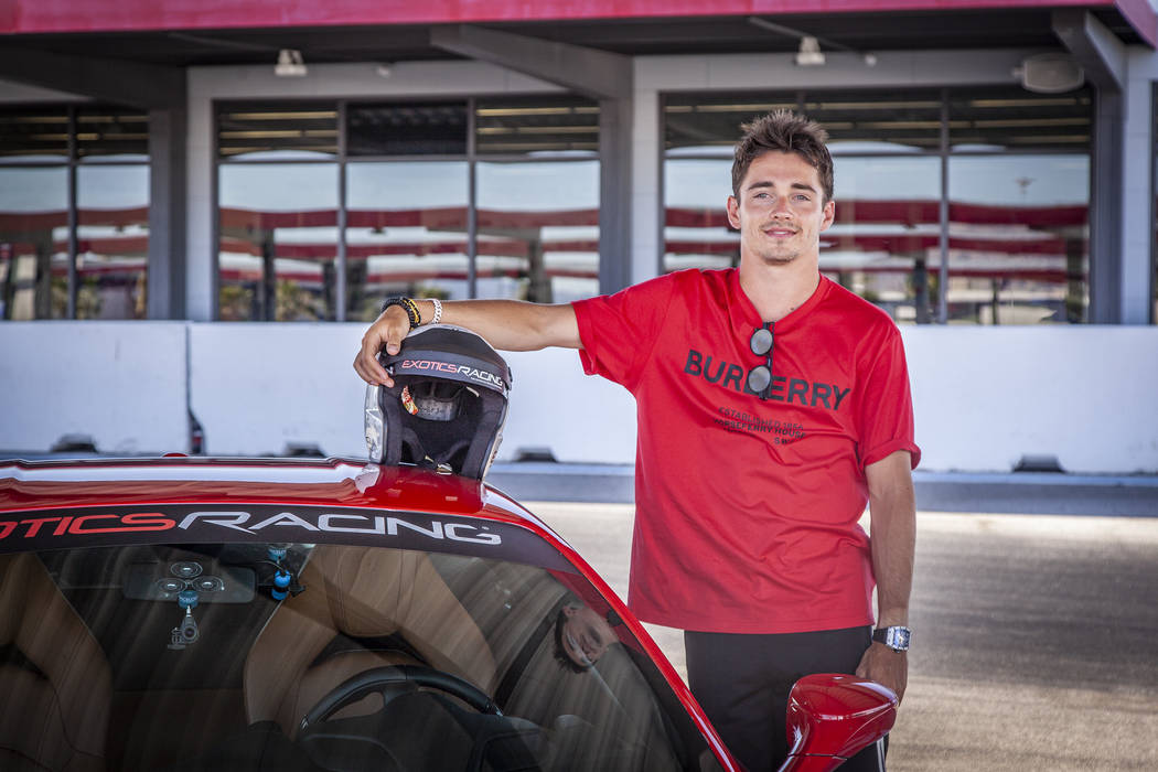 Ferrari Formula One Driver Charles Leclerc of Monte Carlo broke the course record at Exotics Ra ...