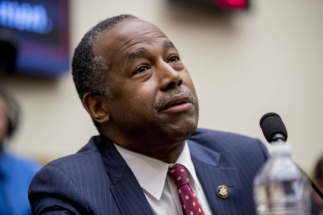 FILE--Housing and Urban Development Secretary Ben Carson testifies at a House Financial Service ...