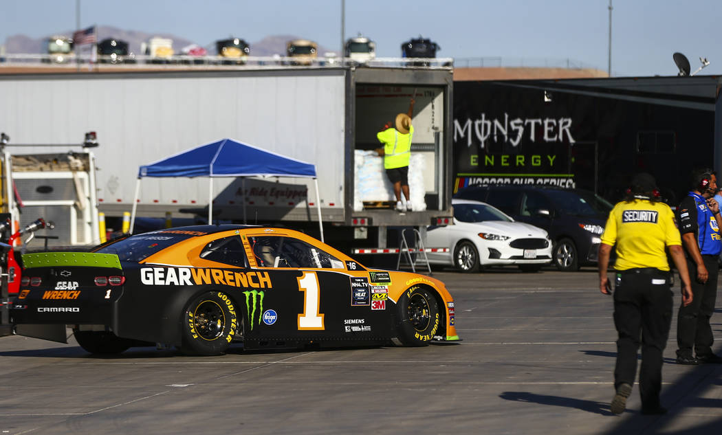 Kurt Busch heads to the track for qualifying for the Monster Energy NASCAR Cup Series South Poi ...