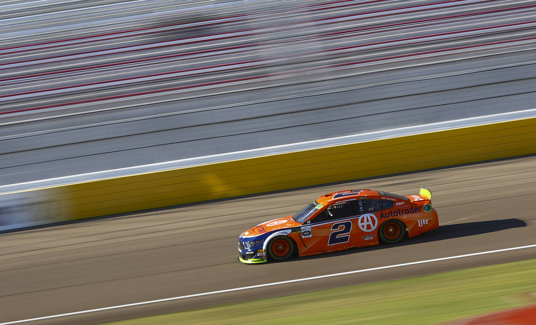 Brad Keselowski (2) drives during qualifying for the Monster Energy NASCAR Cup Series South Poi ...