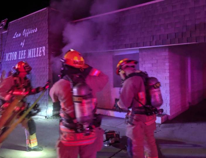 The Las Vegas Fire Department put out a fire at a vacant office building at 935 S. Decatur Blvd ...