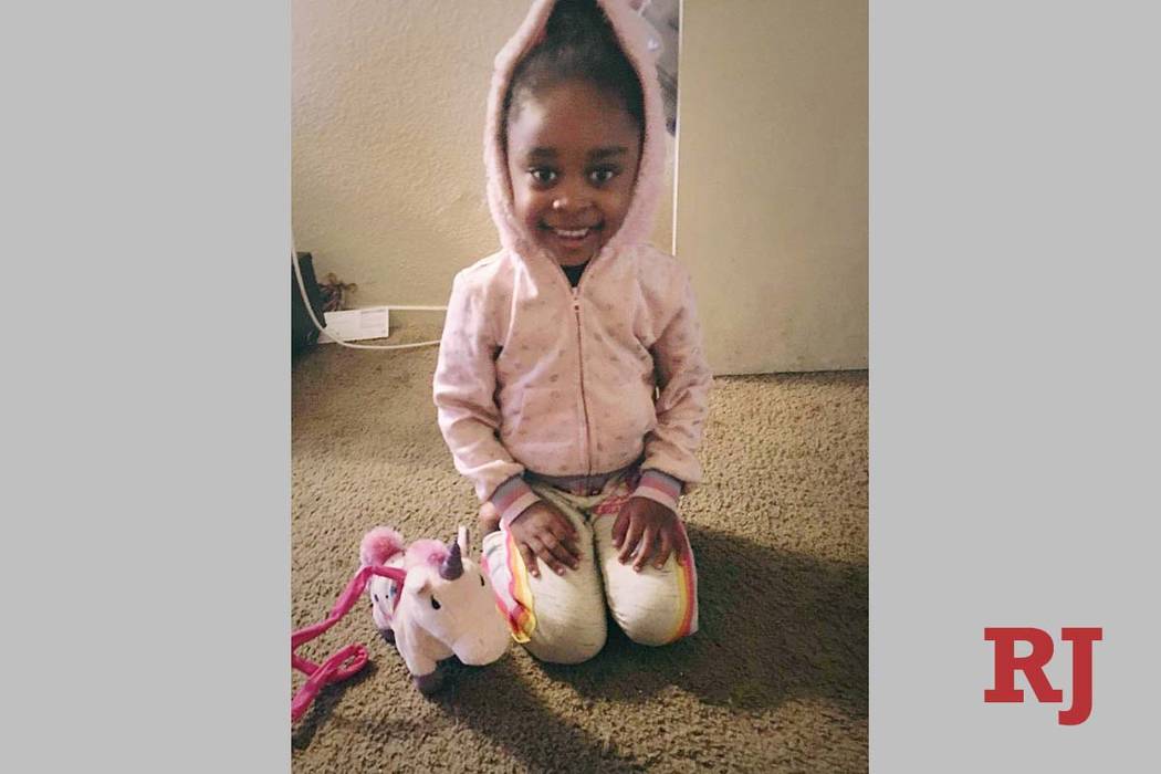 An undated photo of Janiyah Russell, 5, who died on Sept. 11, 2019, in Las Vegas. Her father's ...