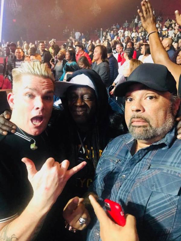 Mark McGrath, Flavor Flav and Frank DiMaggio are shown at "I Love The '90s -- The Vegas Show" a ...