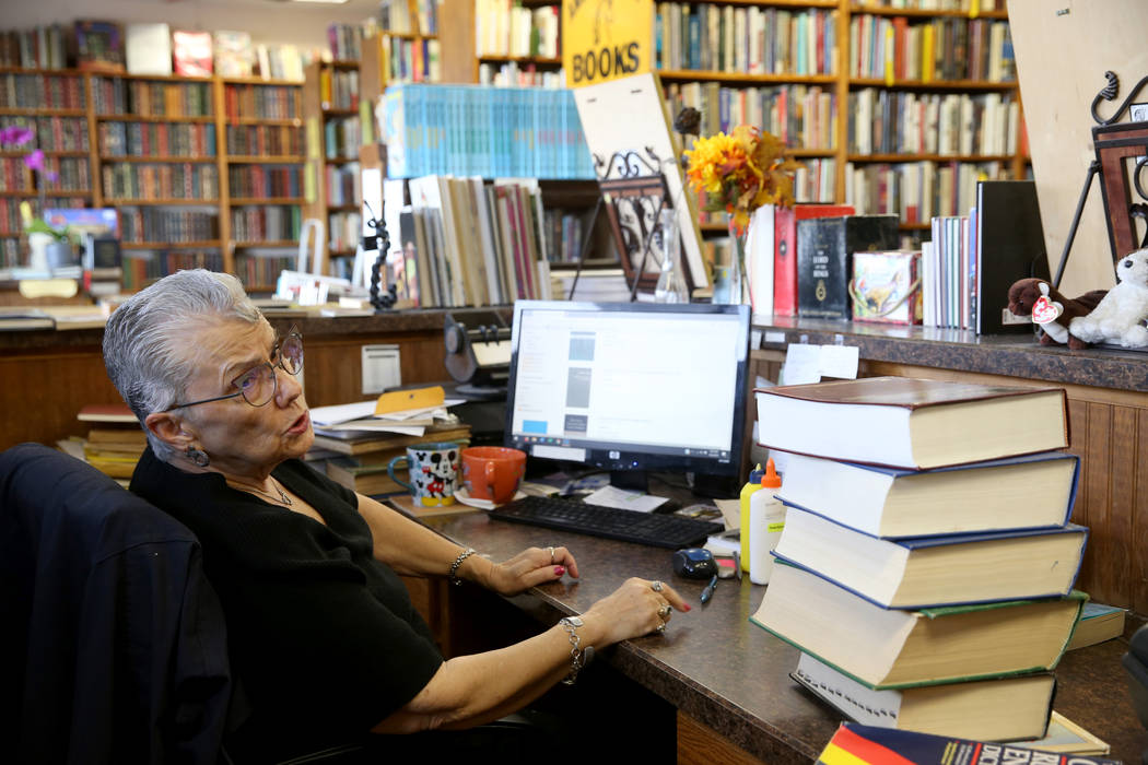 Myrna Donato, owner of Amber Unicorn Books at 2101 S. Decatur Blvd. in Las Vegas, Thursday, Sep ...