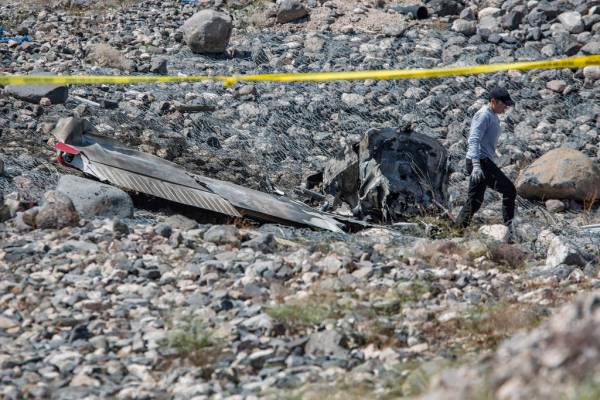 A Federal Aviation Administration employee investigates the scene of a fatal airplane crash fro ...