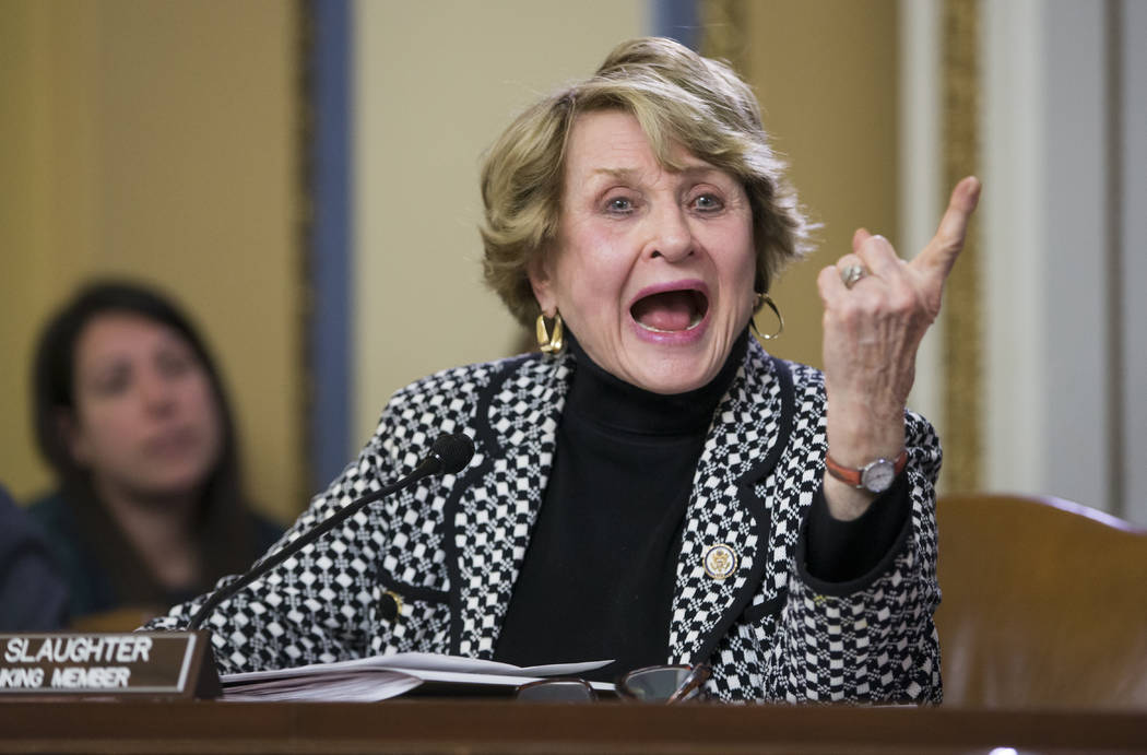 FILE- In this Jan. 5, 2016 file photo, Rep. Louise Slaughter, D-N.Y., the top Democrat on the H ...