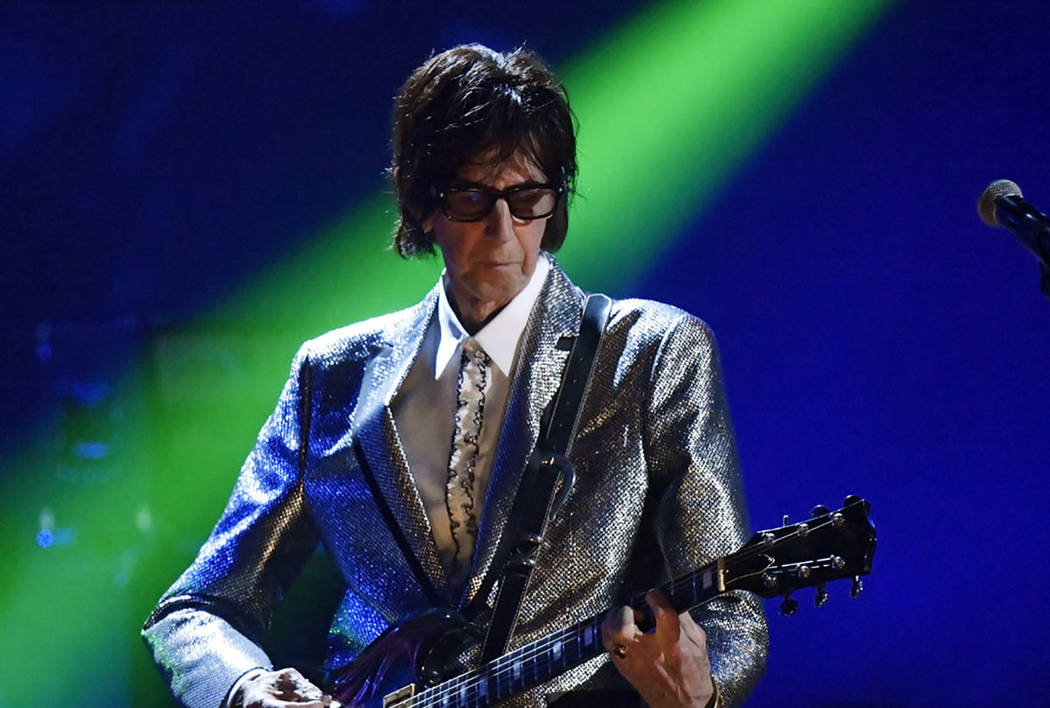 Ric Ocasek, from the Cars, performs during the Rock and Roll Hall of Fame Induction ceremony in ...