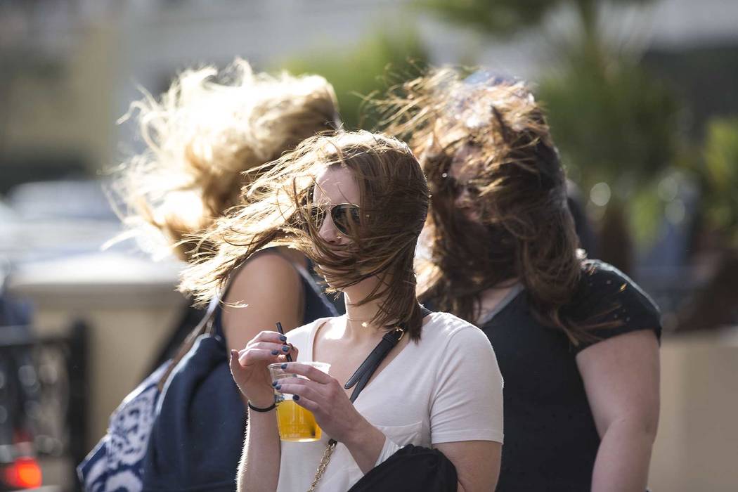 Gusty winds are expected Monday afternoon in the Las Vegas Valley. (Richard Brian/Las Vegas Rev ...