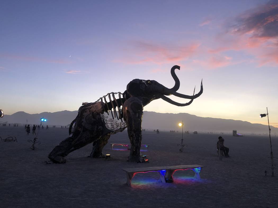 Tahoe Mack's Monumental Mammoth will eventually have a permanent home at Tule Springs. (Dawn Mack)