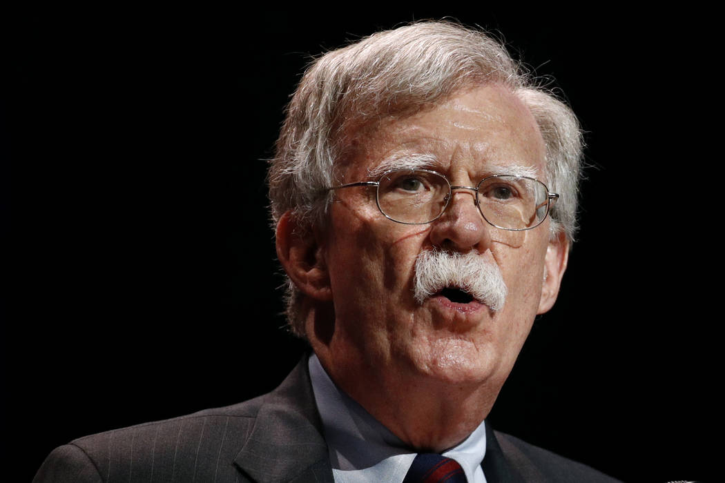 FILE - In this July 8, 2019, file photo, national security adviser John Bolton speaks at the Ch ...