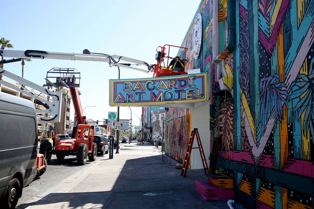 The Bacardi Art Motel is underway in preparation for Life is Beautiful music festival in downto ...