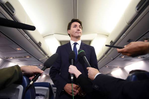Canadian Prime Minister and Liberal Party leader Justin Trudeau makes a statement in regards to ...