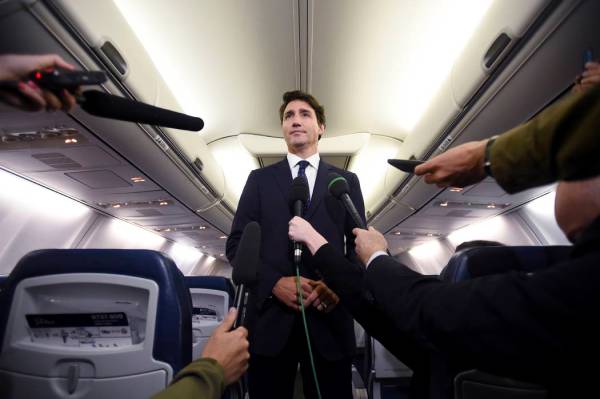Canadian Prime Minister and Liberal Party leader Justin Trudeau makes a statement in regards to ...
