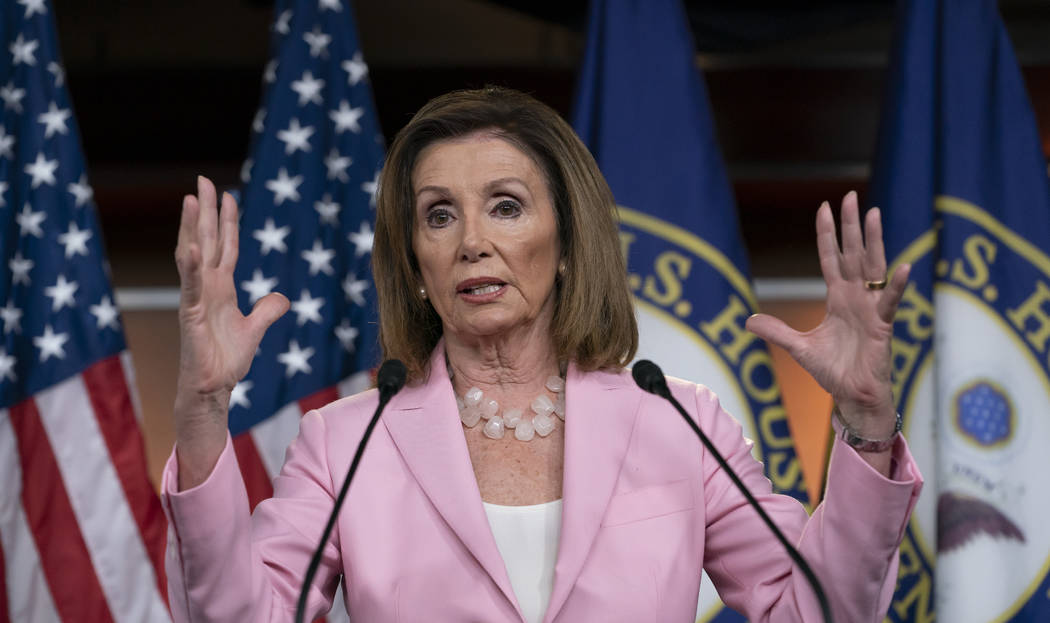 Speaker of the House Nancy Pelosi, D-Calif., meets with reporters just after the House Judiciar ...