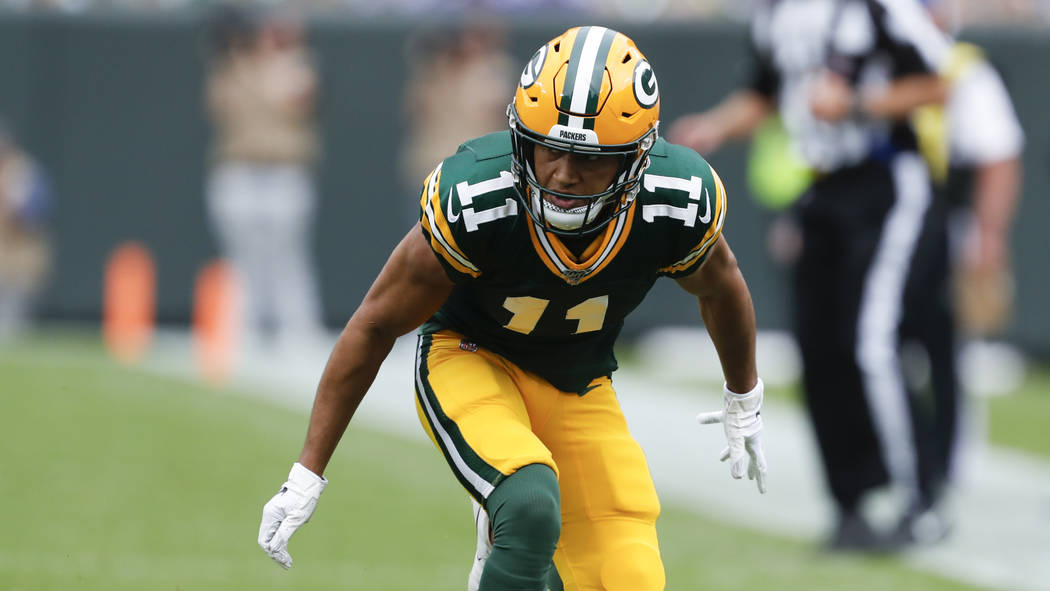 Green Bay Packers' Trevor Davis is seen during the first half of an NFL football game against t ...