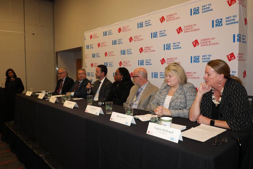 Panelists at the Responsible Gaming Education Week panel on Sept. 19, 2019 at UNLV. (Courtesy, ...