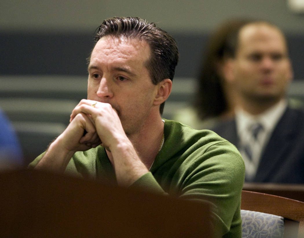 Las Vegas chiropractor Stephen Shaw listens while the verdict is read in Clark County District ...